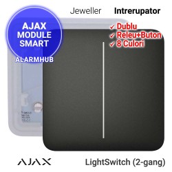 Intrerupator AJAX LightSwitch (2-gang) - circuit dublu, 8 culori