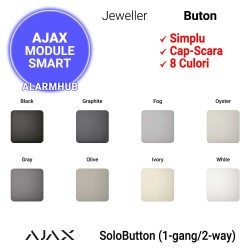 Buton AJAX SoloButton (1-gang/2-way) - simplu/cap-scara, 8 culori