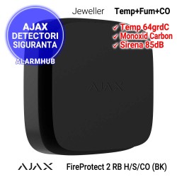Detector  AJAX FireProtect 2 RB H/S/CO (BK) - fum, temperatura, monoxid carbon