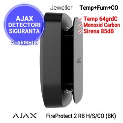 Detector AJAX FireProtect 2 RB H/S/CO (BK) - culoare neagra, suport inclus