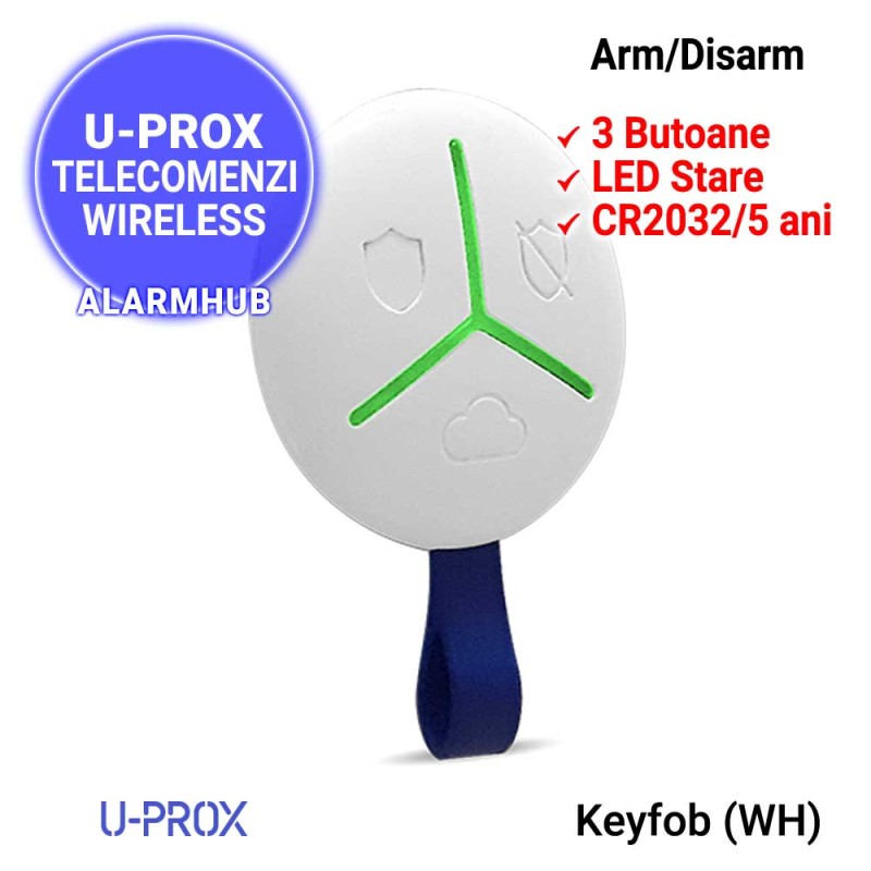 Telecomanda U-PROX Keypad (WH) - 3 butoane, LED stare, culoare alba