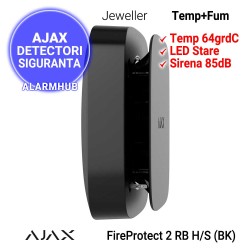 Detector dublu fum si temperatura AJAX FireProtect 2 RB H/S (BK) - carcasa neagra
