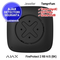 Detector dublu fum si temperatura AJAX FireProtect 2 RB H/S (BK) - sirena interna 85db