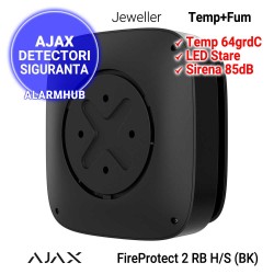 Detector dublu fum si temperatura AJAX FireProtect 2 RB H/S (BK) - LED stare rosu/galben/verde