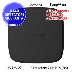 Detector dublu fum si temperatura AJAX FireProtect 2 RB H/S (BK) - baterii pentru 7 ani