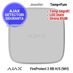 Detector fum si temperatura AJAX FireProtect 2 RB H/S (WH) - conectare wireless