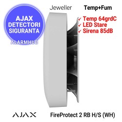 Detector fum si temperatura alb AJAX FireProtect 2 RB H/S (WH) - sirena 85db