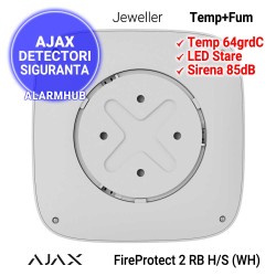 Detector fum si temperatura alb AJAX FireProtect 2 RB H/S (WH) - baterii pentru 7 ani