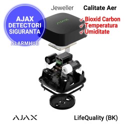 Monitorizare CO2, temperatura, umiditate AJAX LifeQuality (BK) - tehnologie wireless Jeweller