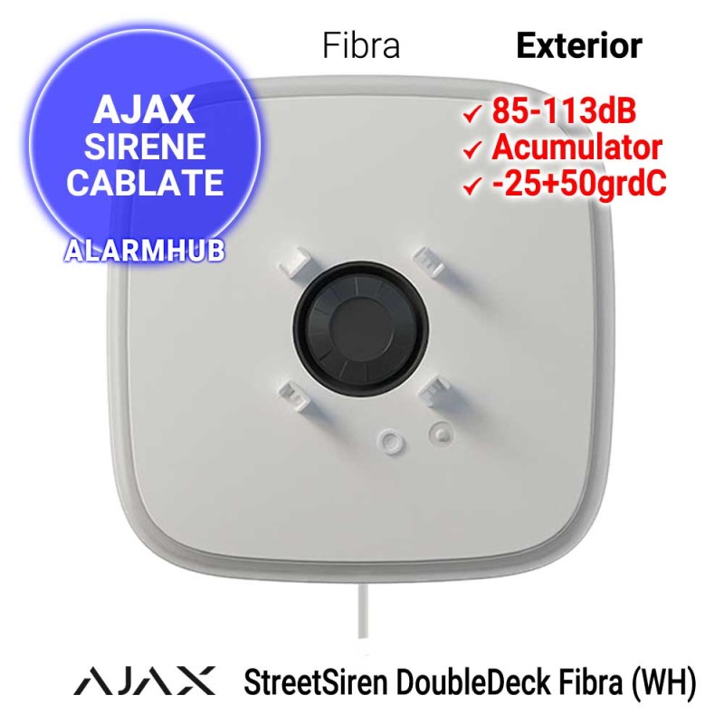 AJAX StreetSiren DoubleDeck Fibra (WH) - sirena de exterior cablata