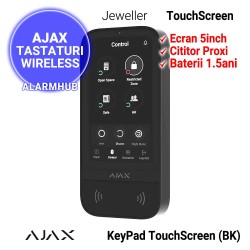 Tastatura touch-screen wireless neagra AJAX KeyPad TouchScreen (BK)