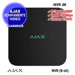 NVR 8 canale negru AJAX - programare rapida pein aplicatia mobila
