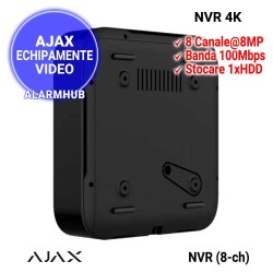 NVR cu rezolutie 4K/8MP AJAX, maxim 8 camere IP
