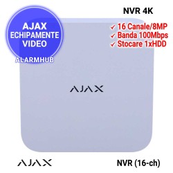 NVR AJAX 16 canale - carcasa de culoare alba sau neagra