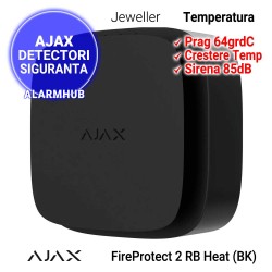 Detector de temperatura negru AJAX FireProtect 2 RB Heat (BK)