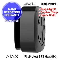 Detector temperatura AJAX FireProtect 2 RB Heat (BK) - prag fix si gradient temperatura