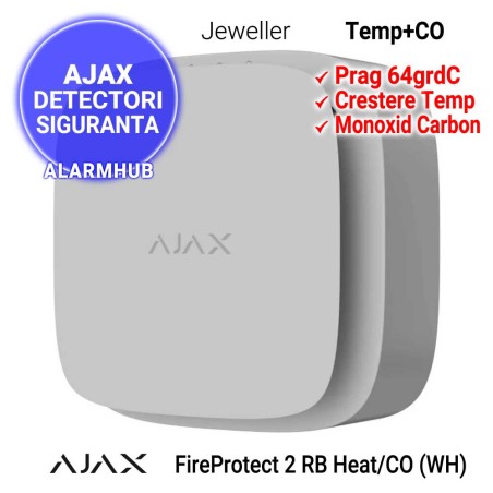 AJAX FireProtect 2 RB Heat/CO (WH) - temperatura si monoxid carbon