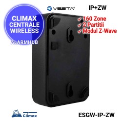 Centrala alarma CLIMAX Vesta ESGW-IP-ZW - alimentare la sursa de 9V externa