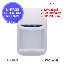 U-PROX PIR (WH) - detector miscare wireless, volumetric 12m/88grd, alb
