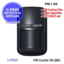 Detector dublu, PIR cortina si geam spart U-PROX PIR Combi VB negru