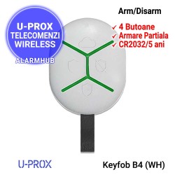 Telecomanda alarma U-PROX Keyfob B4 alba cu 4 butoane
