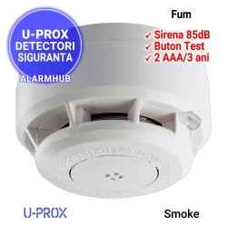 Detector de fum wireless U-PROX Smoke, sirena 85dB, buton test