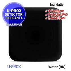 Detector inundatie wireless negru U-PROX Water, 4 contacte detectie