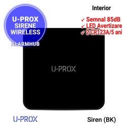 Sirena de interior wireless U-PROX Siren, culoare neagra, 85dB
