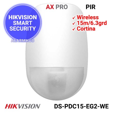 HIKVISION DS-PDC15-EG2-WE - detector miscare PIR cortina wireless, 15m/6.3grd