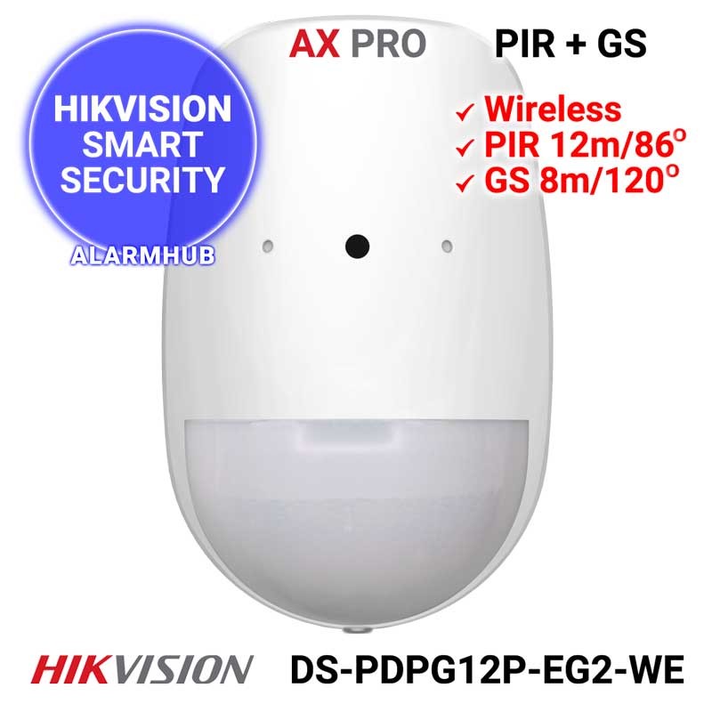 HIKVISION DS-PDPG12P-EG2-WE - detector dublu PIR + Geam Spart wireless