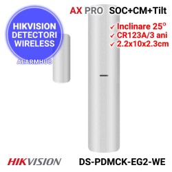 Detector soc + cm + inclinare HIKVISION DS-PDMCK-EG2-WE - 2 intrari suplimentare pentru detectori cablati