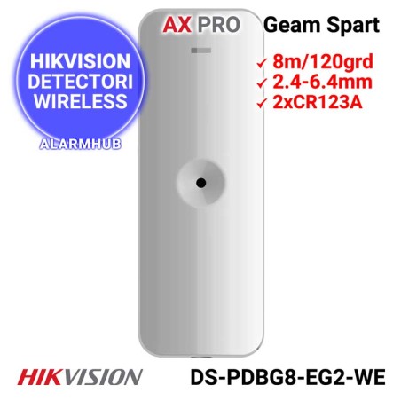 HIKVISION DS-PDBG8-EG2-WE - detector wireless geam spart
