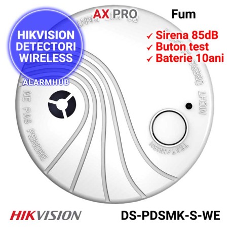 HIKVISION DS-PDSMK-S-WE  detector wireless de fum