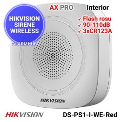 HIKVISION DS-PS1-I-WE-RED - sirena wireless de interior, flash rosu