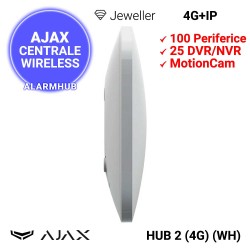 AJAX HUB 2 (4G) (WH) - format compact, carcasa alba
