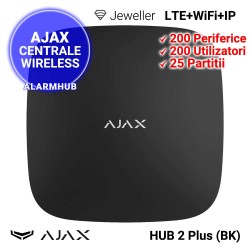 AJAX HUB 2 Plus (BK) - Centrala wireless, LTE + WiFi + IP, neagra