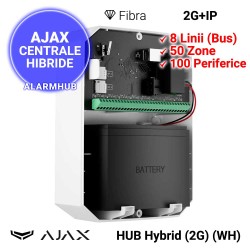 AJAX HUB Hybrid (2G) (WH) - acumulator (optional) pentru 60 ore backup