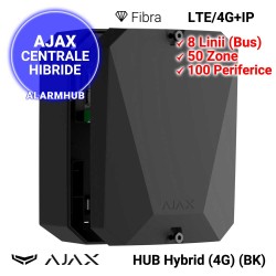 AJAX HUB Hybrid (4G) (BK) - suporta acumulator de 7Ah/12V pentru backup (maxim 60 ore)