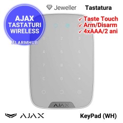 AJAX KeyPad (WH) - tastatura wireless, taste touch capacitive, culoare alba