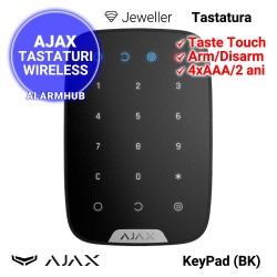 AJAX KeyPad (BK) - tastatura wireless, taste touch capacitive, culoare neagra
