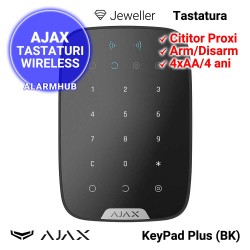 AJAX KeyPad Plus (BK) - tastatura wireless cu cititor proximitate, neagra