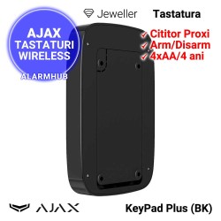 AJAX KeyPad Plus (BK) - tastatura cu cititor proximitate, instalare cu suport rapid