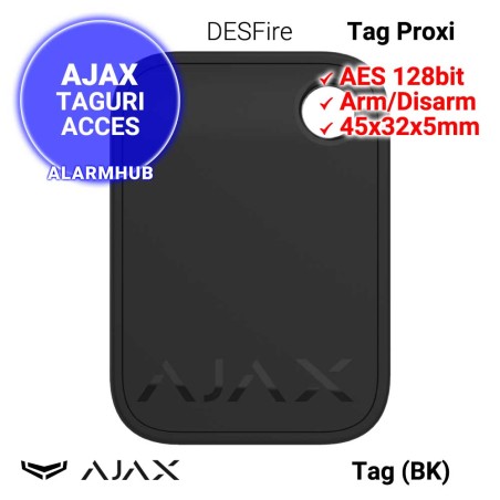 AJAX Tag (BK) - tag de proximitate, chip MIFARE, culoare neagra